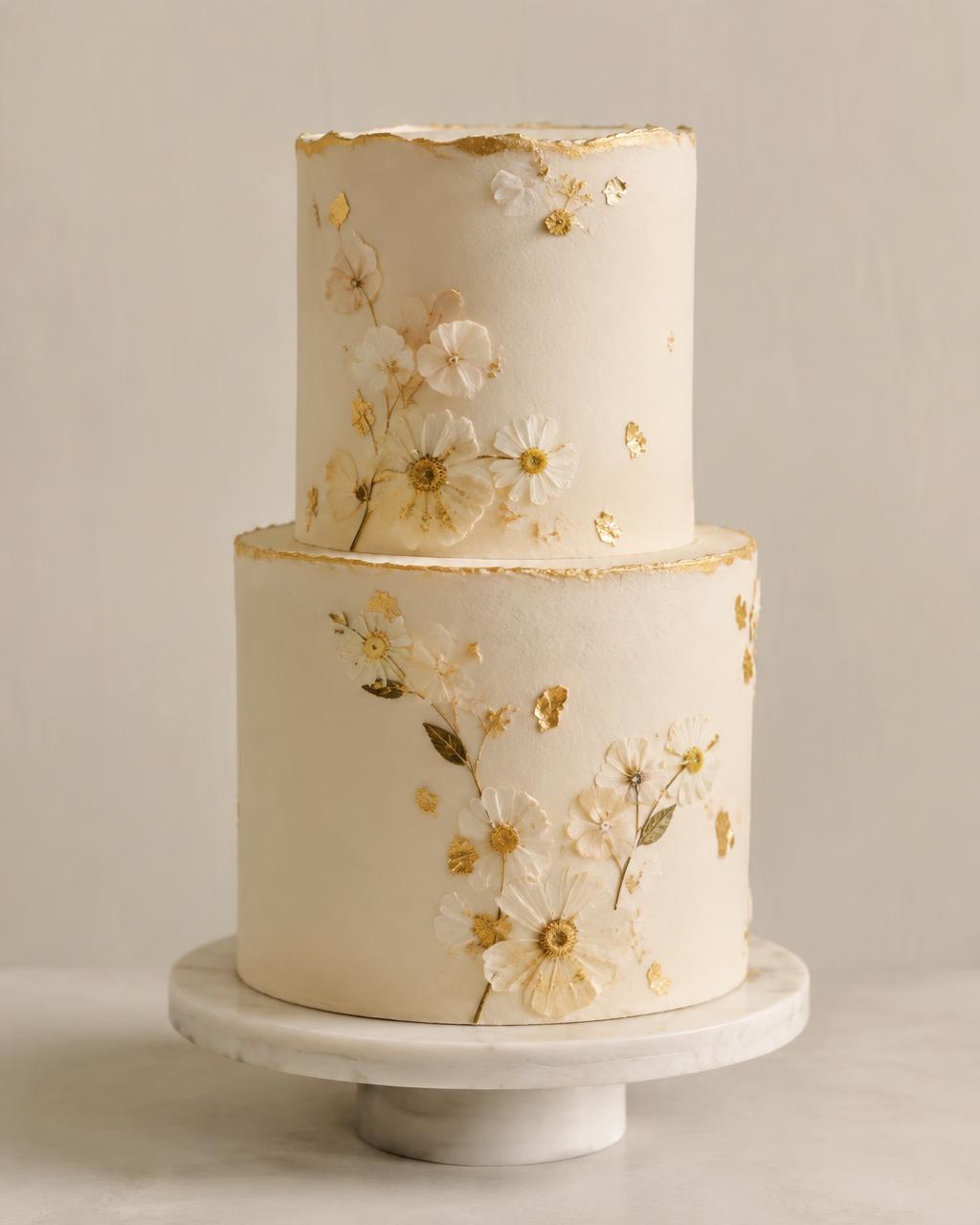 Pressade blommor & guld